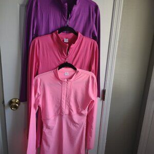 Swim rash guard - sun protection shirts - athletic tops - shirred - NWOT - size